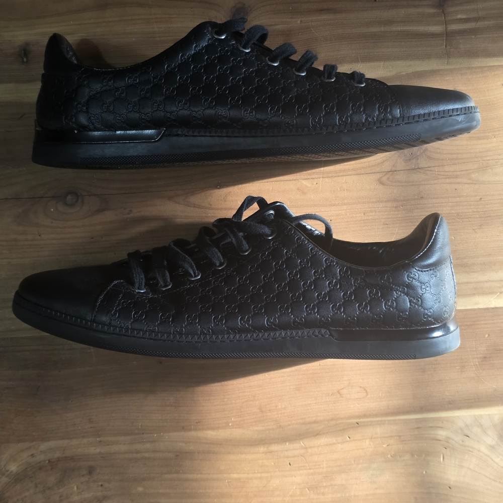 Mens Black Gucci Sneakers Size 40.5 (Womens 9.5 Mens 7.5)